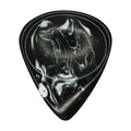 Black With White Swirls Resin Guitar Or Bass Pick - 3.0 mm Ultra Heavy Gauge - 351 Groove Shape - Polished Finish Hand Poured And Handmade Specialty Exotic Plectrum Exotic Plectrums