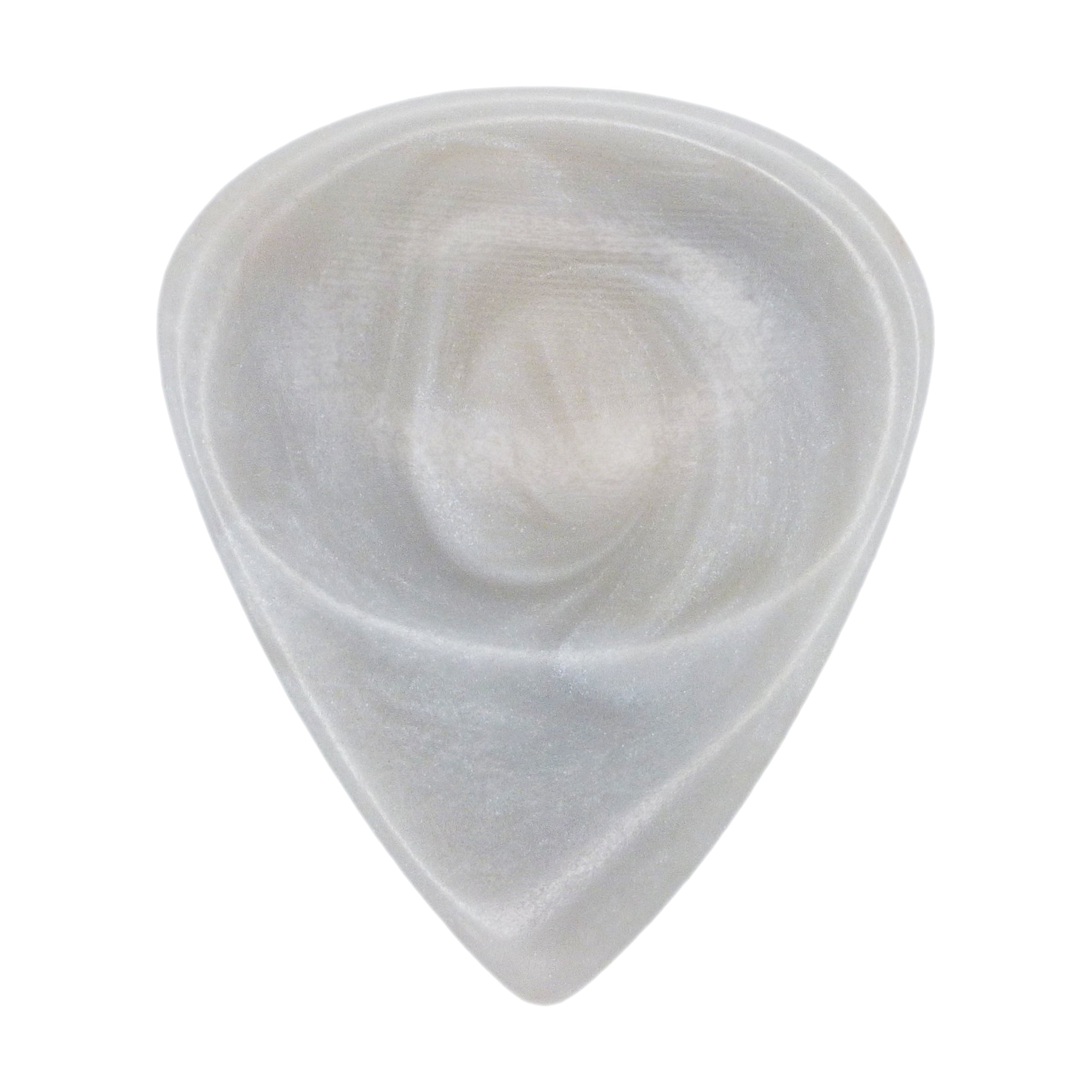 Grey With White Swirls Resin Guitar Or Bass Pick - 3.0 mm Ultra Heavy Gauge - 351 Groove Shape - Polished Finish Hand Poured And Handmade Specialty Exotic Plectrum Exotic Plectrums