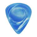 Light Blue With White Swirls Resin Guitar Or Bass Pick - 3.0 mm Ultra Heavy Gauge - 351 Groove Shape - Polished Finish Hand Poured And Handmade Specialty Exotic Plectrum Exotic Plectrums