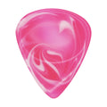 Pink With White Swirls Resin Guitar Or Bass Pick - 3.0 mm Ultra Heavy Gauge - 351 Groove Shape - Polished Finish Hand Poured And Handmade Specialty Exotic Plectrum Exotic Plectrums