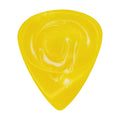 Yellow With White Swirls Resin Guitar Or Bass Pick - 3.0 mm Ultra Heavy Gauge - 351 Groove Shape - Polished Finish Hand Poured And Handmade Specialty Exotic Plectrum Exotic Plectrums