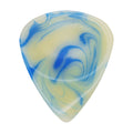 White With Light Blue Swirls Resin Guitar Or Bass Pick - 3.0 mm Ultra Heavy Gauge - 351 Groove Shape - Polished Finish Hand Poured And Handmade Specialty Exotic Plectrum Exotic Plectrums