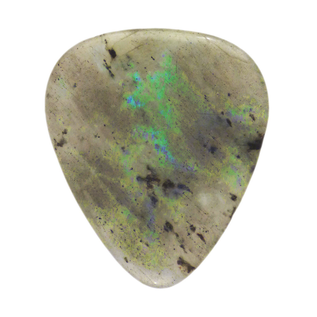 Labradorite Stone Guitar Or Bass Pick - 3.0 mm Ultra Heavy Gauge - 351 Shape - Specialty Handmade Gemstone Exotic Plectrum Exotic Plectrums