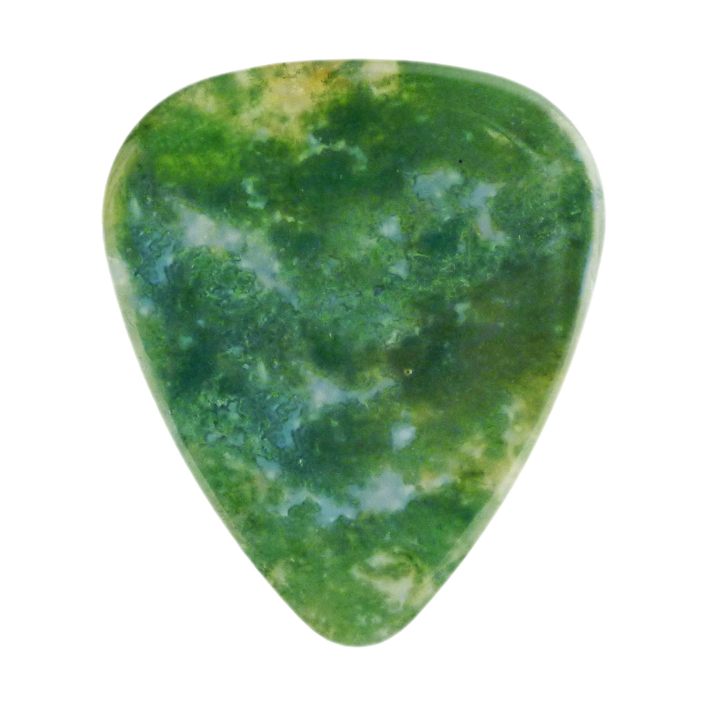Green Moss Agate Stone Guitar Or Bass Pick - 3.0 mm Ultra Heavy Gauge - 351 Shape - Specialty Handmade Exotic Plectrum Exotic Plectrums