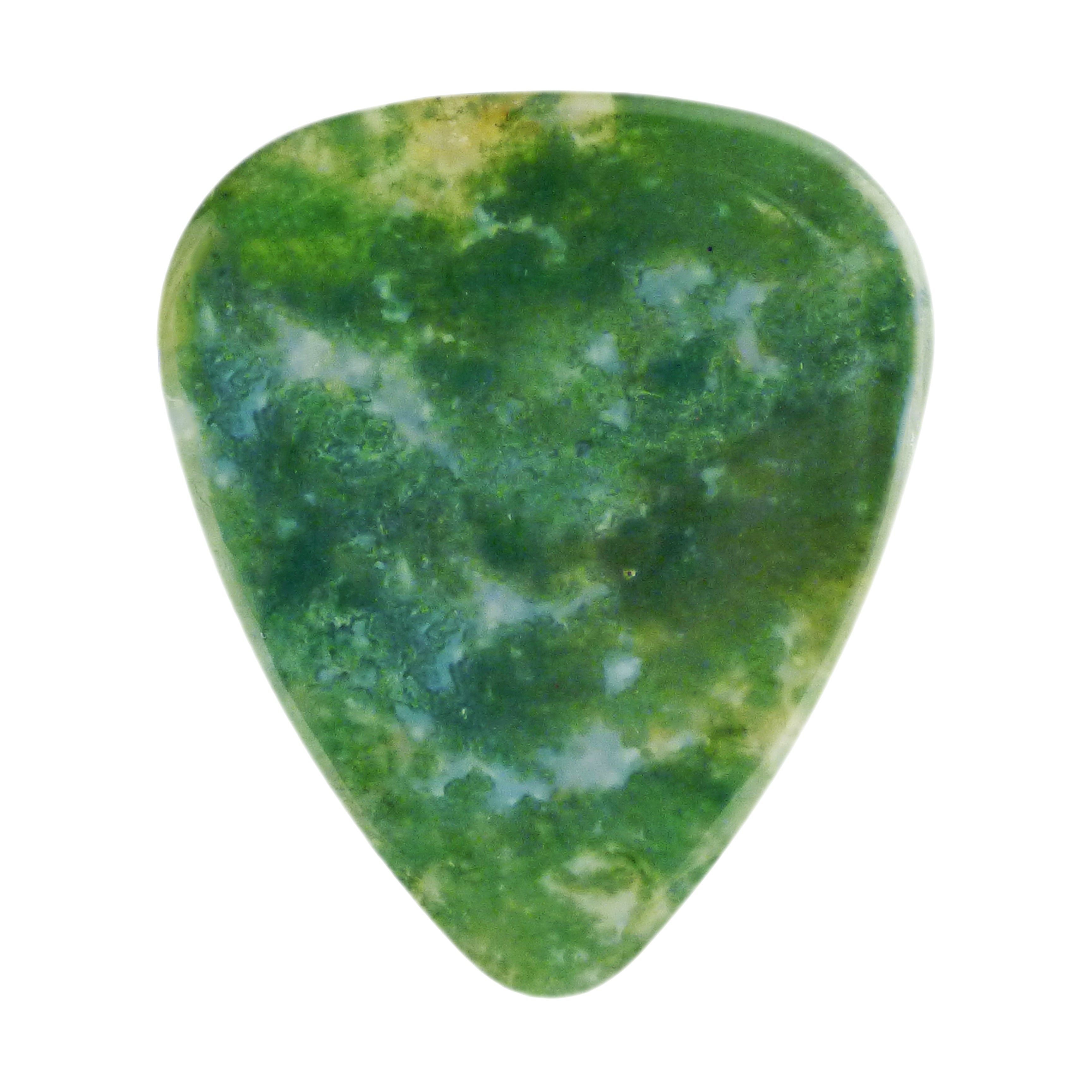 Green Moss Agate Stone Guitar Or Bass Pick - 3.0 mm Ultra Heavy Gauge - 351 Shape - Specialty Handmade Exotic Plectrum Exotic Plectrums