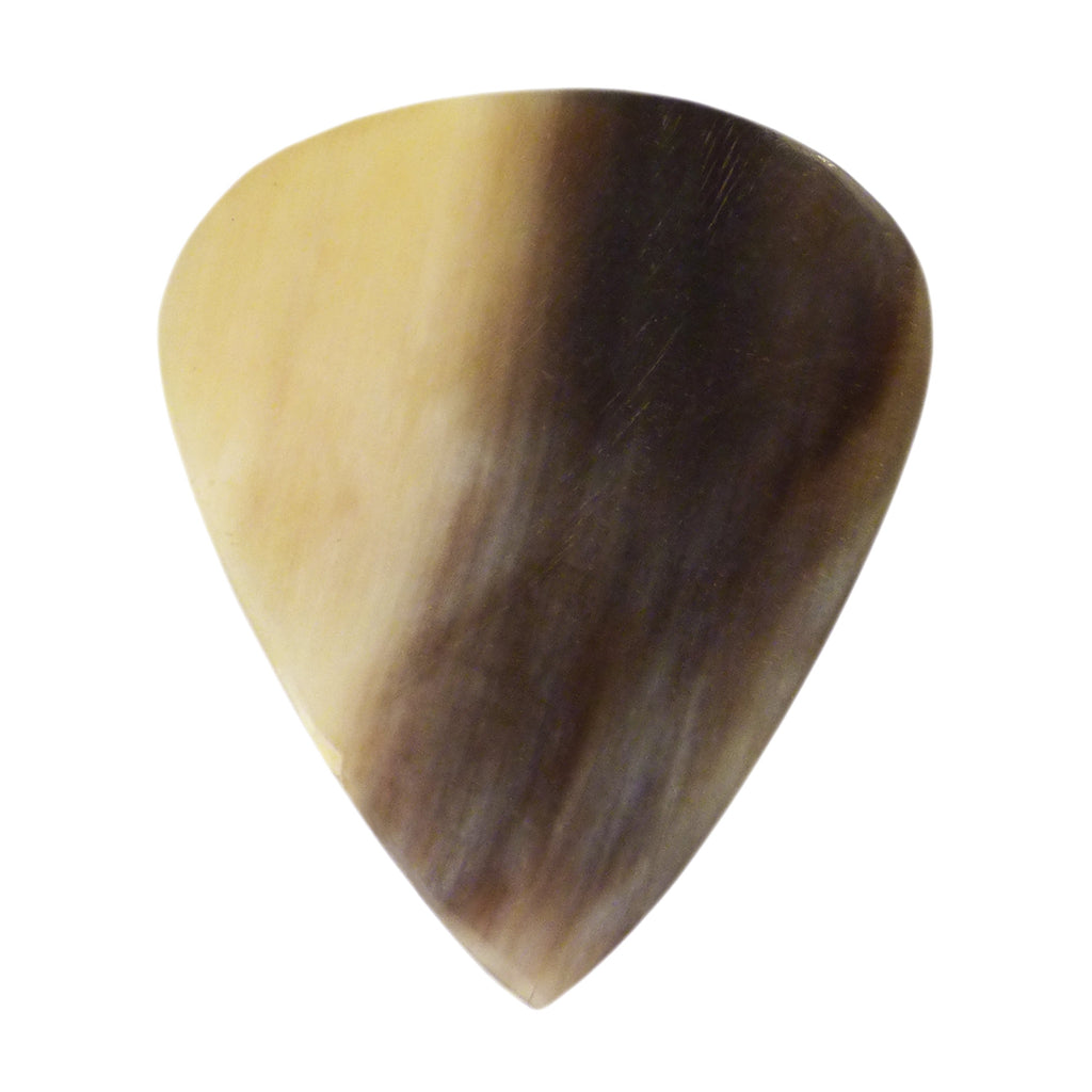 Black And White Buffalo Horn Guitar Or Bass Pick - 3.0 mm Ultra Heavy Gauge - 351 Groove Shape - Polished Finish Handmade Specialty Exotic Plectrum Exotic Plectrums