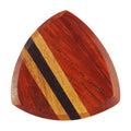 Padauk, Teak, & Ebony Wood Guitar Or Bass Pick - 3.0 mm Ultra Heavy Gauge - 346 Wedge Triangle Shape - Natural Finish Handmade Specialty Exotic Plectrum Exotic Plectrums