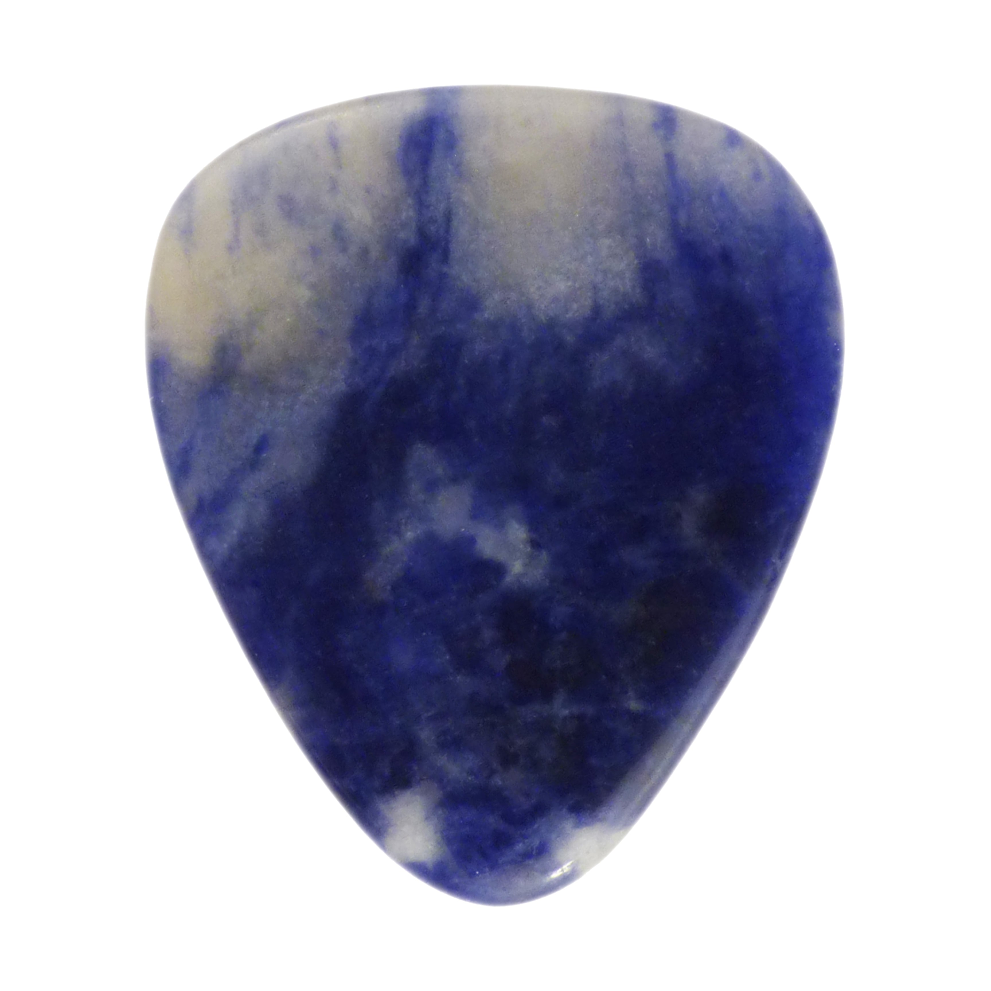Peruvian Sodalite Stone Guitar Or Bass Pick - 3.0 mm Ultra Heavy Gauge - 351 Shape - Specialty Handmade Gemstone Exotic Plectrum Exotic Plectrums