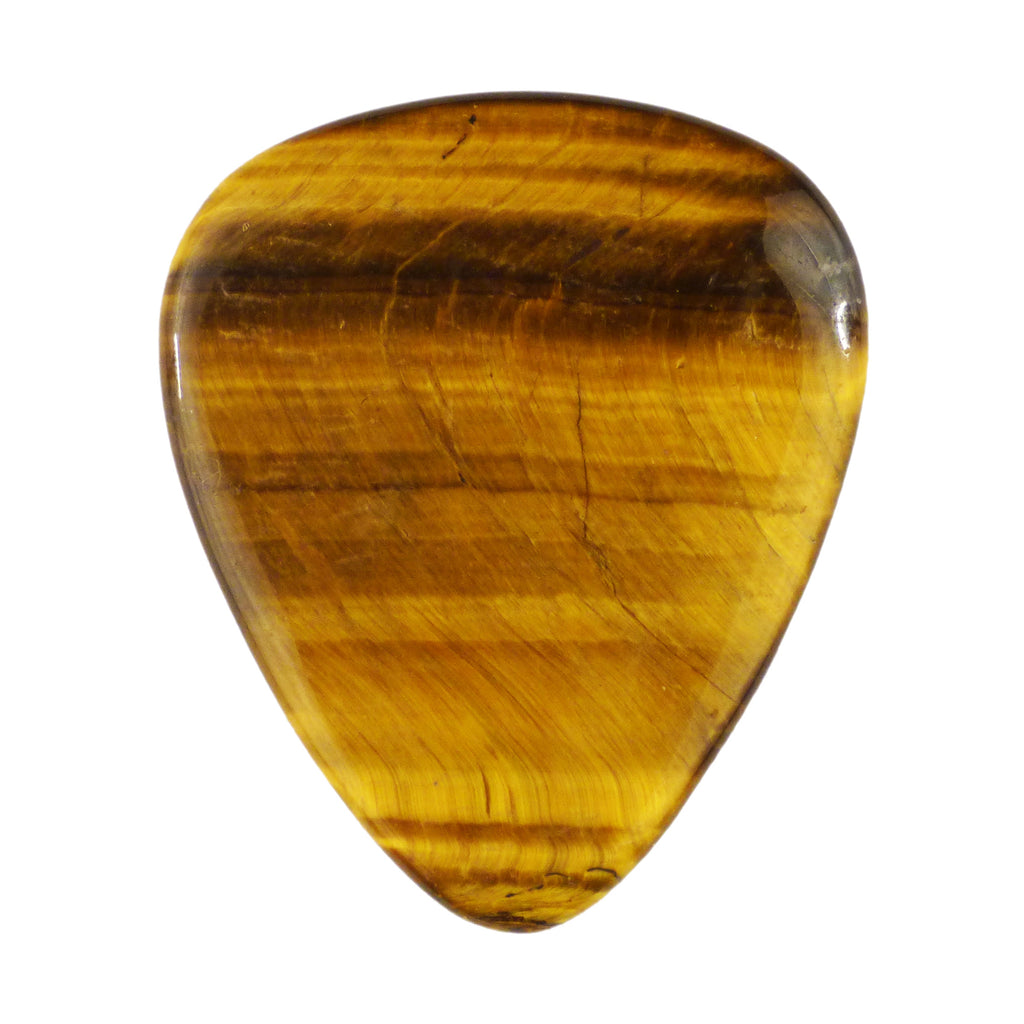 Yellow Tiger's Eye Stone Guitar Or Bass Pick - 3.0 mm Ultra Heavy Gauge - 351 Shape - Specialty Handmade Gemstone Exotic Plectrum Exotic Plectrums