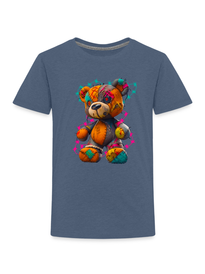 Toddler Boys Orange Multicolored Teddy Bear Crewneck Short Sleeve T-Shirt NicholesGifts