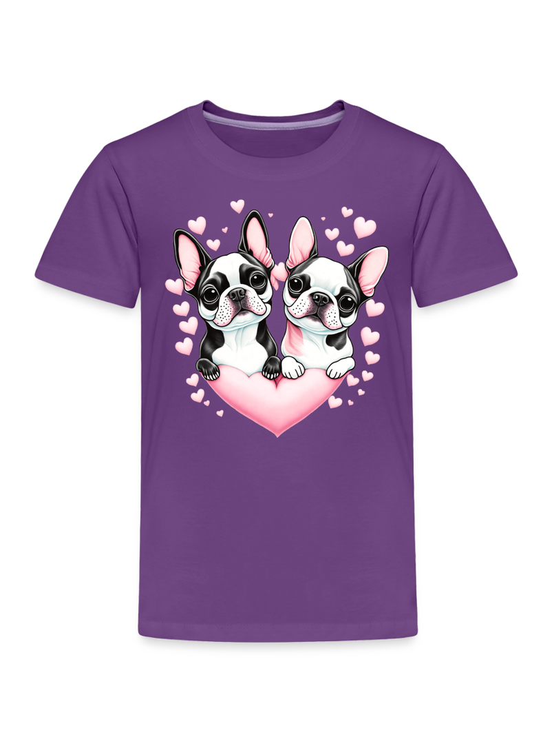 Toddler Girls Pugs and Hearts Short Sleeve T-Shirt NicholesGifts