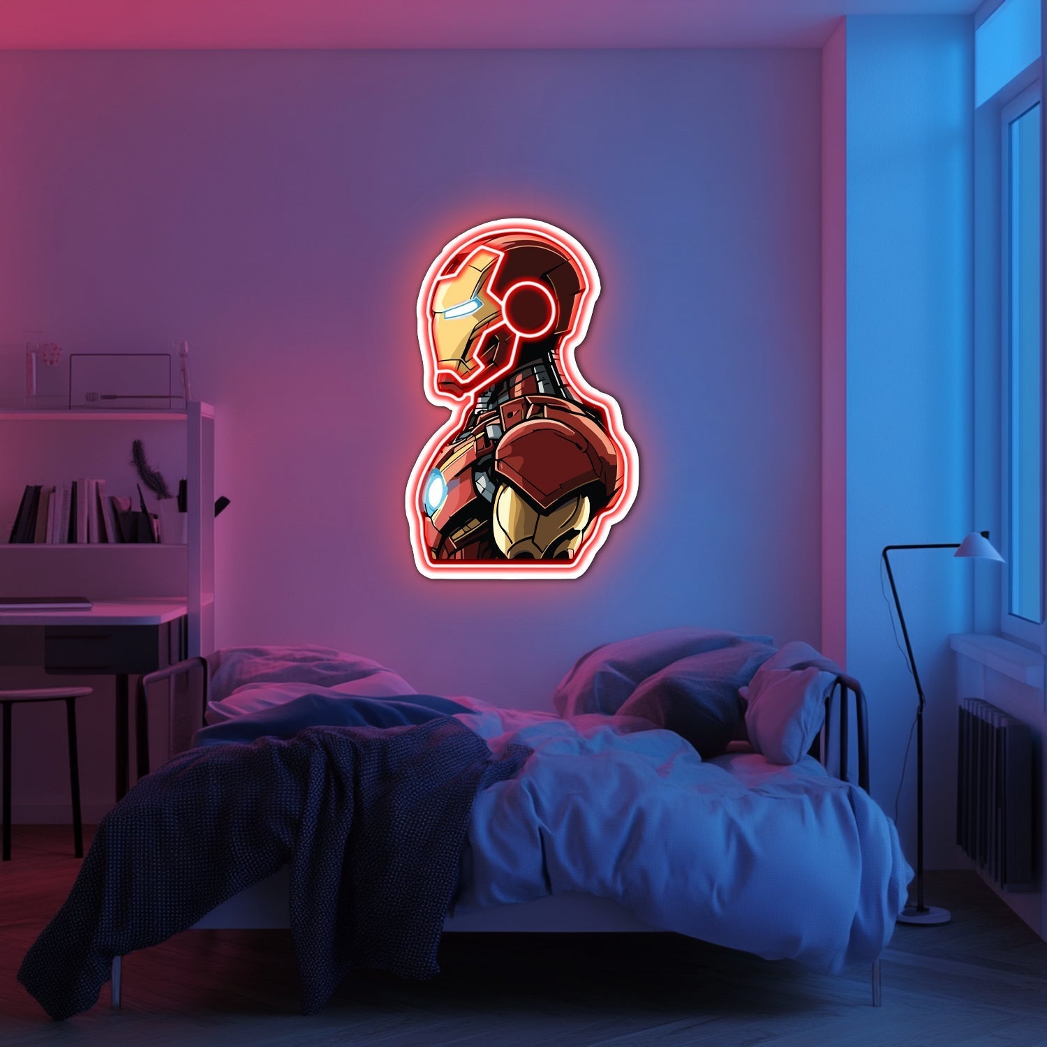 UV Printed Iron-Man Neon Wall Art- LV0076 Liviqon.co