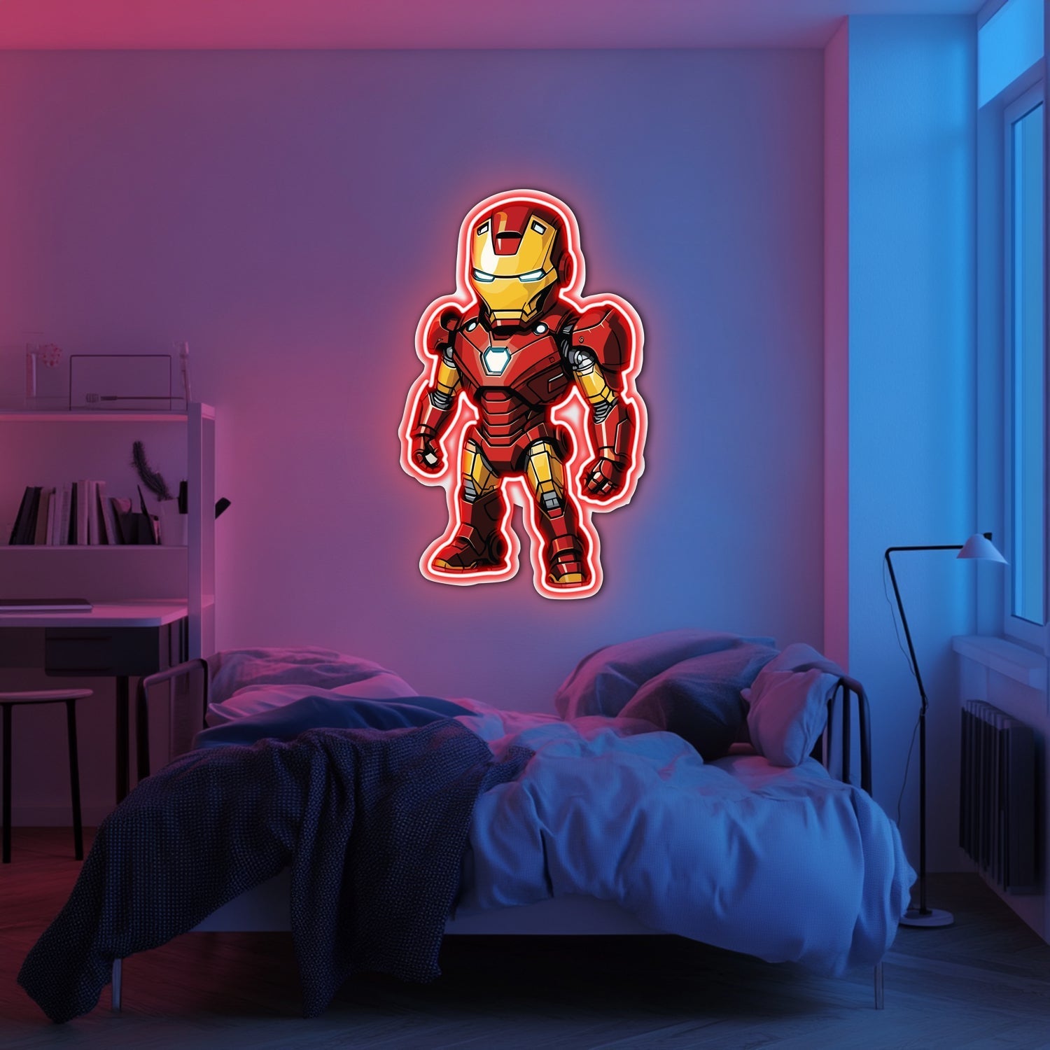 UV Printed Iron-Man Neon Wall Art- LV0077 Liviqon.co