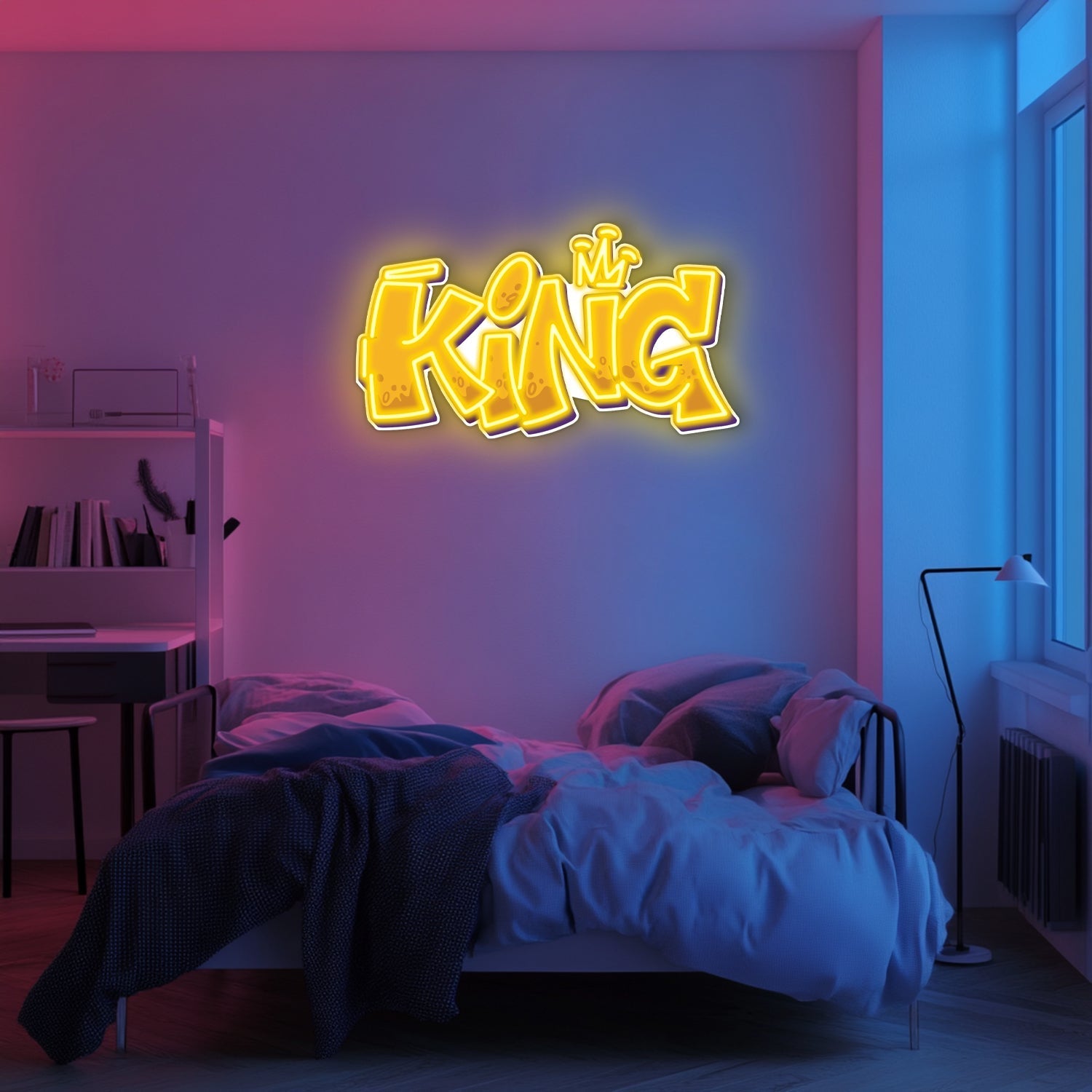 UV Printed King Neon Wall Art- LV0027 Liviqon.co