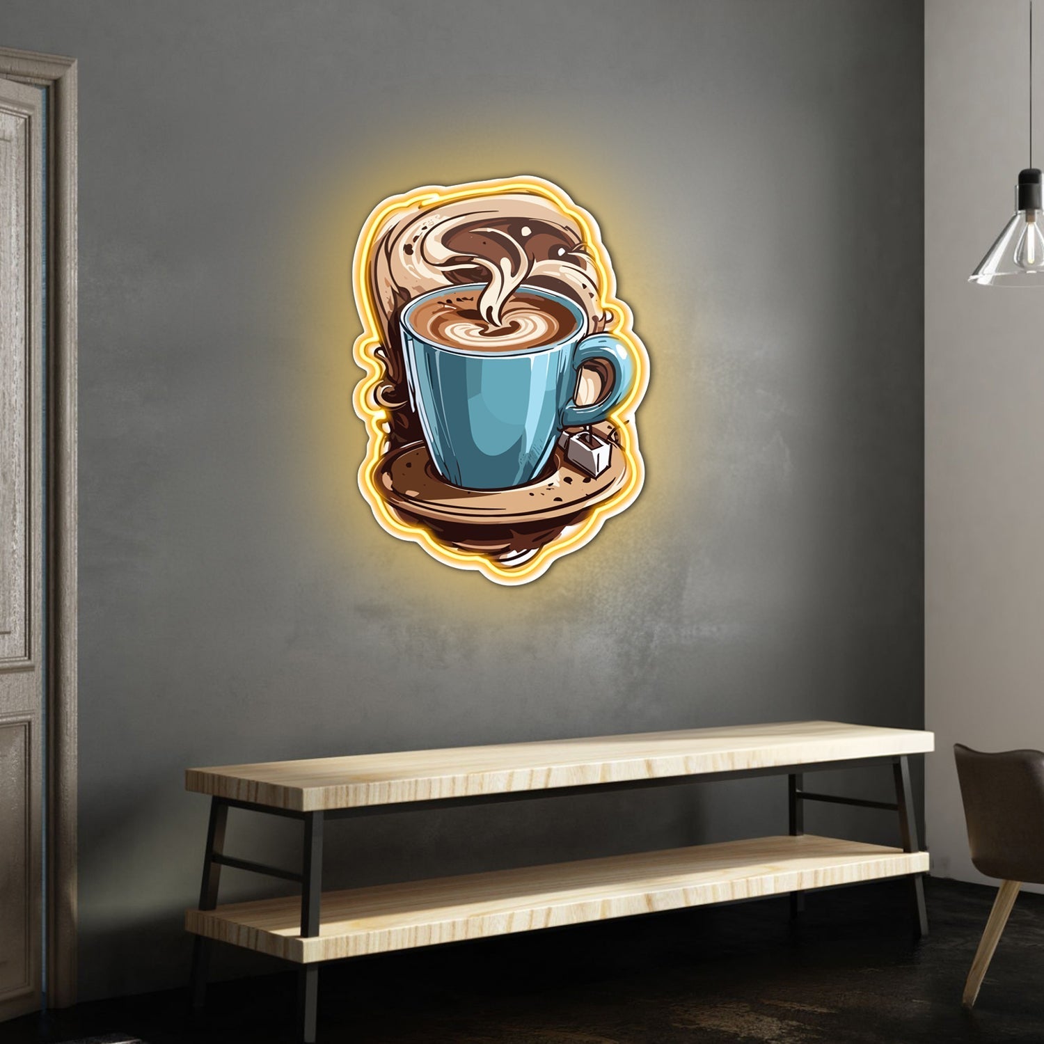 UV Printed Coffee  Neon Wall Art- LV0080 Liviqon.co