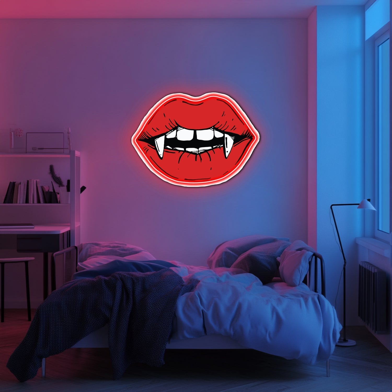 UV Printed Vampire Kiss Neon Wall Art- LV0054 Liviqon.co