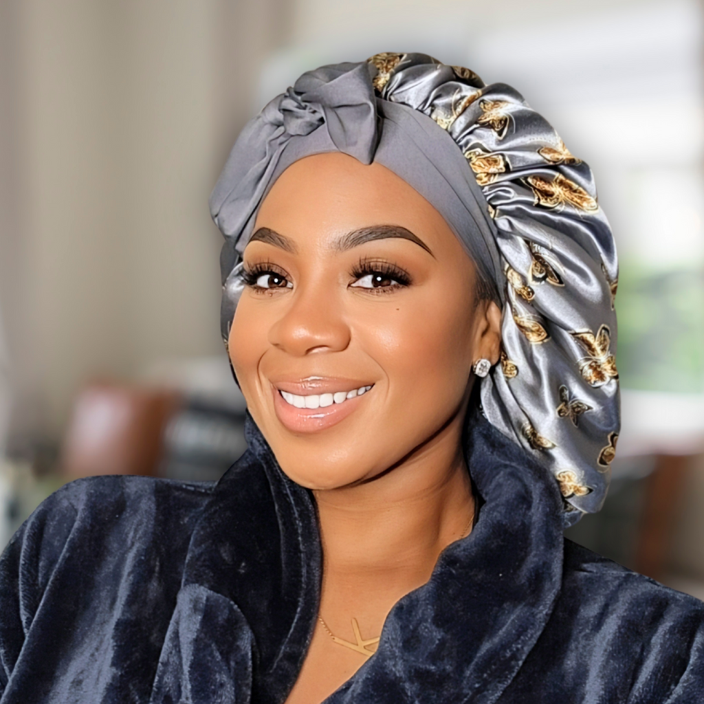 Satin Hair Bonnet for Sleeping – Adjustable Stretch Tie PHC