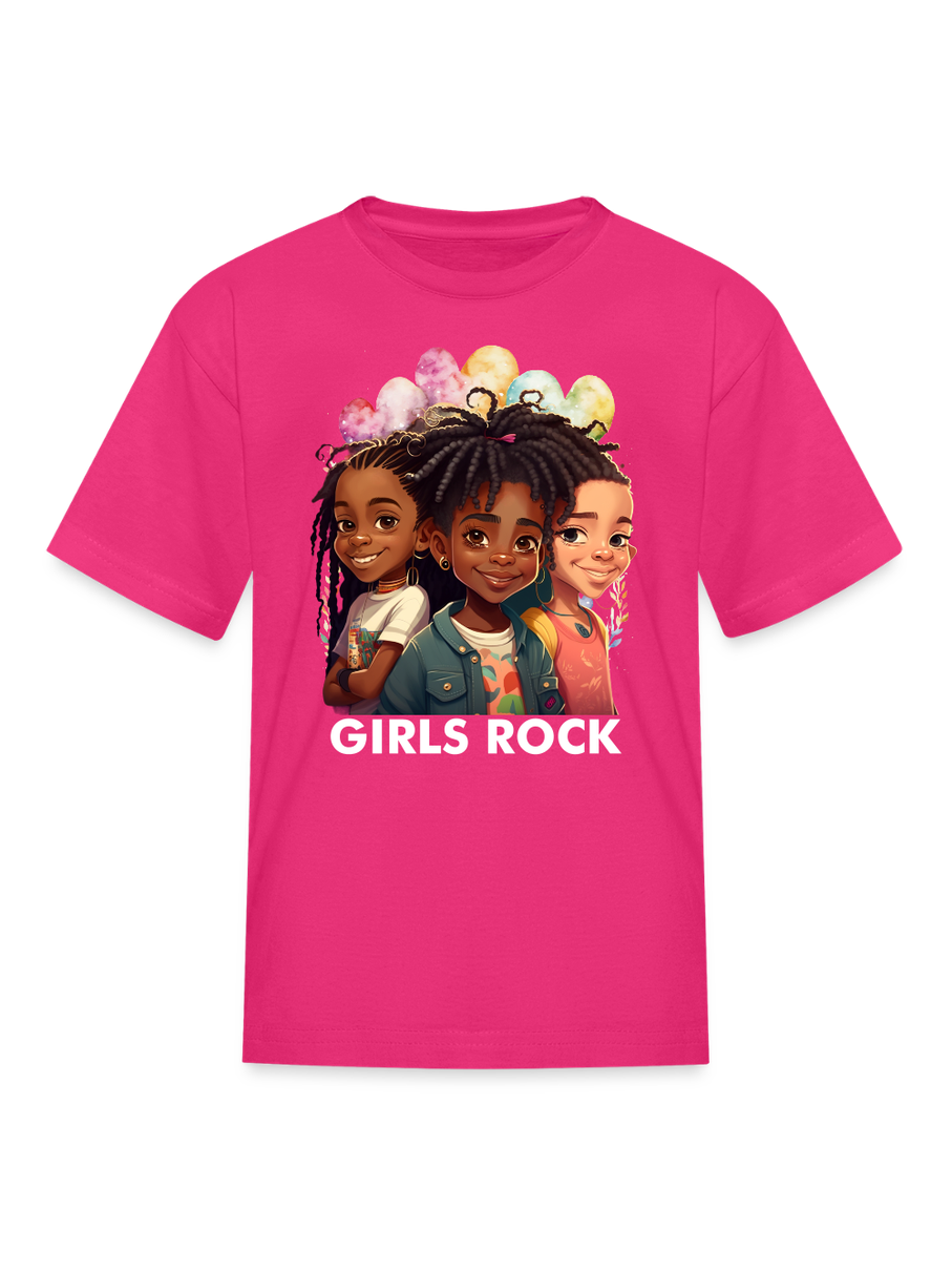 African American Girls Rock Crewneck Short Sleeve T-Shirt NicholesGifts