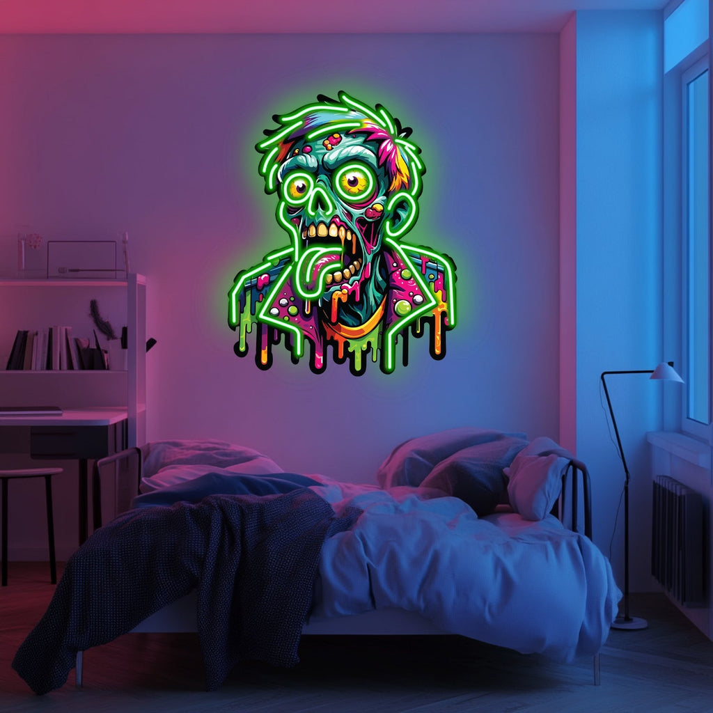 UV Printed Zombie  Neon Wall Art- LV0059 Liviqon.co