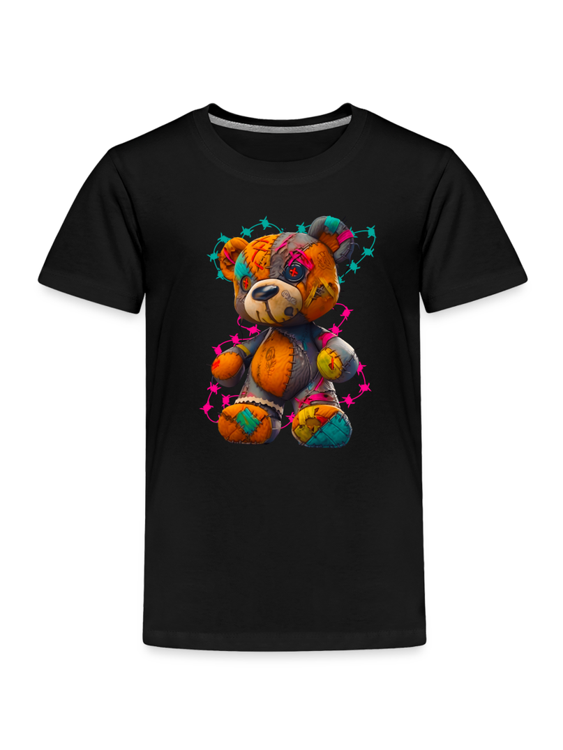 Toddler Boys Orange Multicolored Teddy Bear Crewneck Short Sleeve T-Shirt NicholesGifts