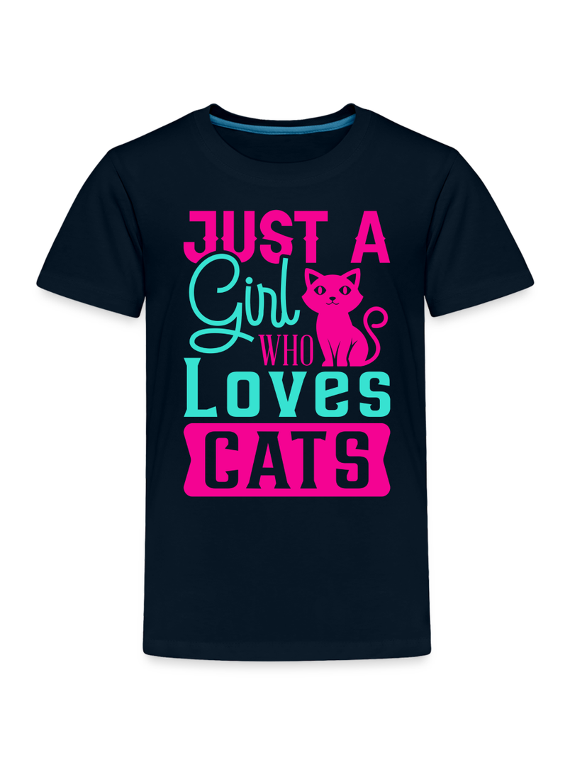Toddler Girls Just A Girl Who Loves Cats Short Sleeve T-Shirt NicholesGifts