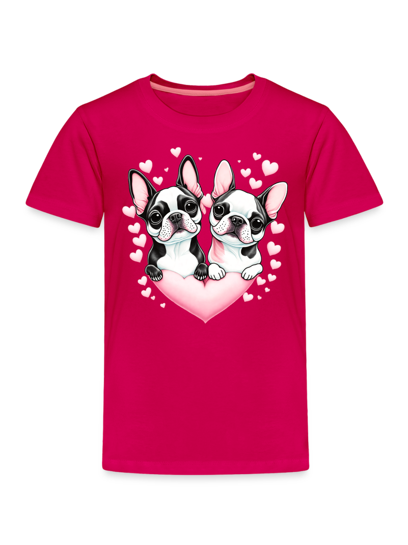 Toddler Girls Pugs and Hearts Short Sleeve T-Shirt NicholesGifts