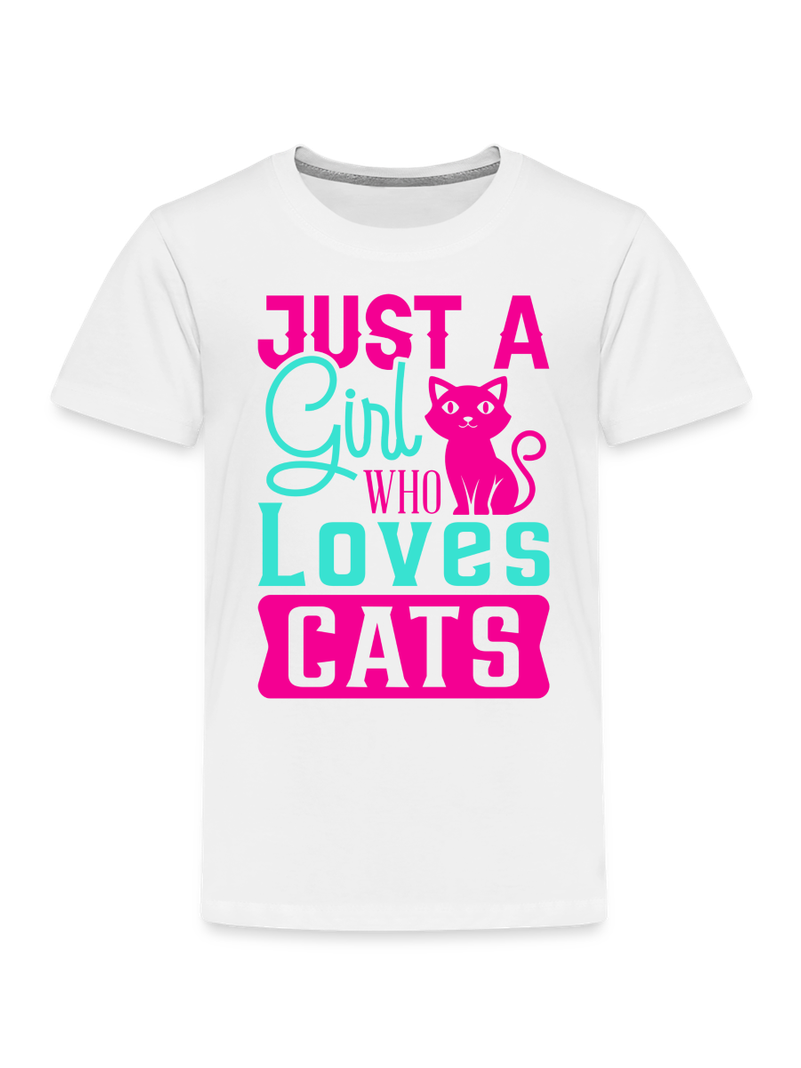 Toddler Girls Just A Girl Who Loves Cats Short Sleeve T-Shirt NicholesGifts