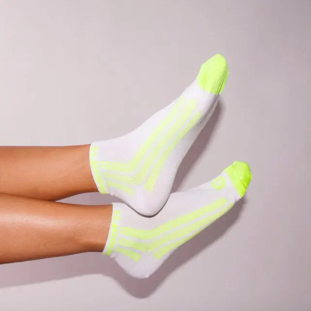 TANGOTEK II SOCKS, WHITE/NEON YELLOW TangoFit