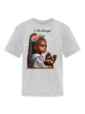 African American Girls I Am Enough with a Puppy Short Sleeve T-Shirt NicholesGifts