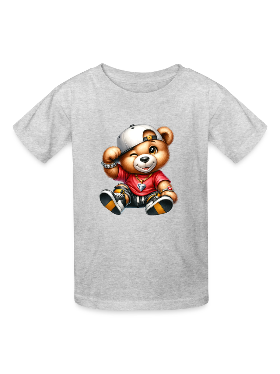 Boys Teddy Bear White Hat Short Sleeve T-Shirt NicholesGifts
