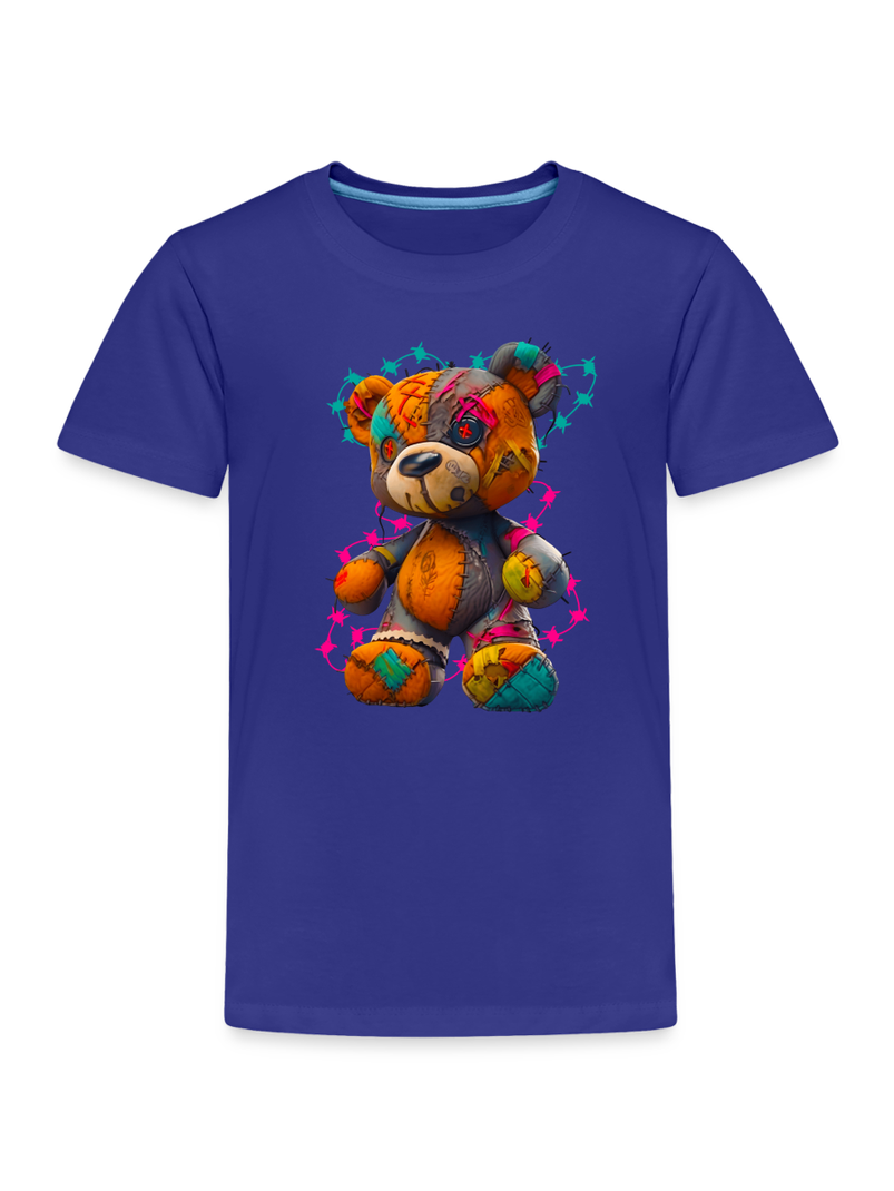 Toddler Boys Orange Multicolored Teddy Bear Crewneck Short Sleeve T-Shirt NicholesGifts