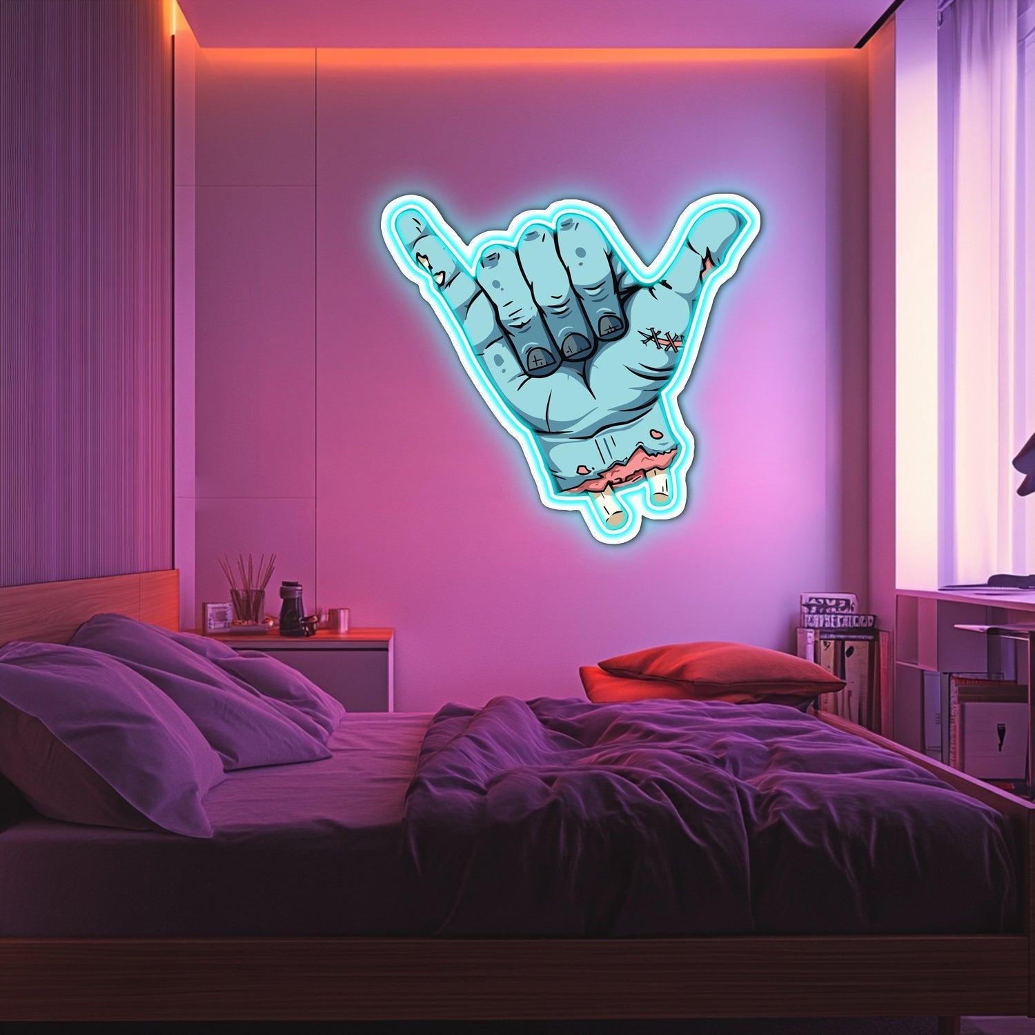 UV Printed Scary Call Neon Wall Art- LV00656 Liviqon.co