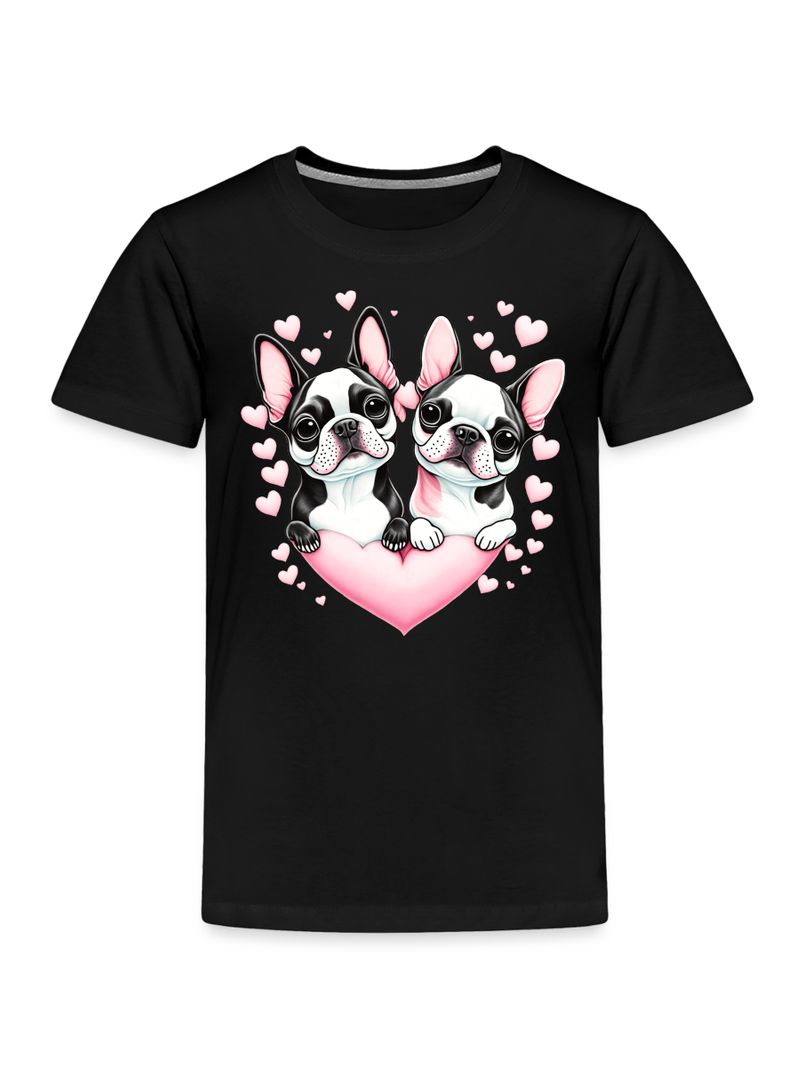 Toddler Girls Pugs and Hearts Short Sleeve T-Shirt NicholesGifts