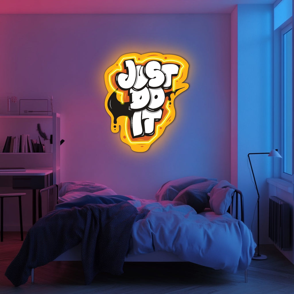 UV Printed Just Do It Neon Wall Art- LV0079 Liviqon.co