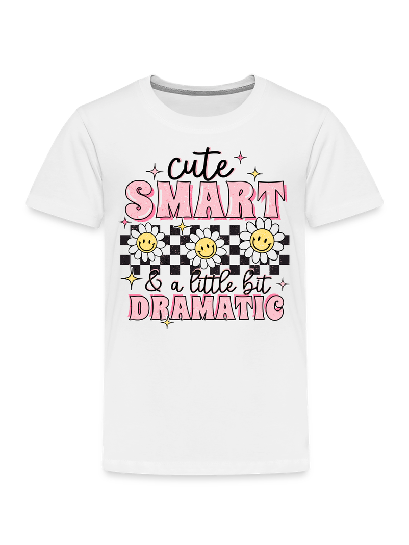Toddler Girls Cute Smart and a Little Bit Dramatic Short Sleeve T-Shirt NicholesGifts