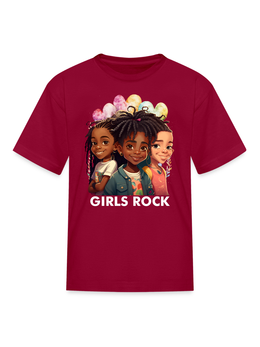 African American Girls Rock Crewneck Short Sleeve T-Shirt NicholesGifts