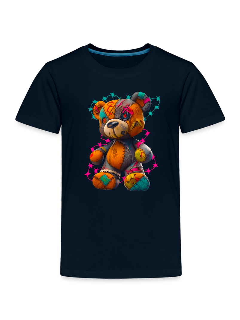 Toddler Boys Orange Multicolored Teddy Bear Crewneck Short Sleeve T-Shirt NicholesGifts