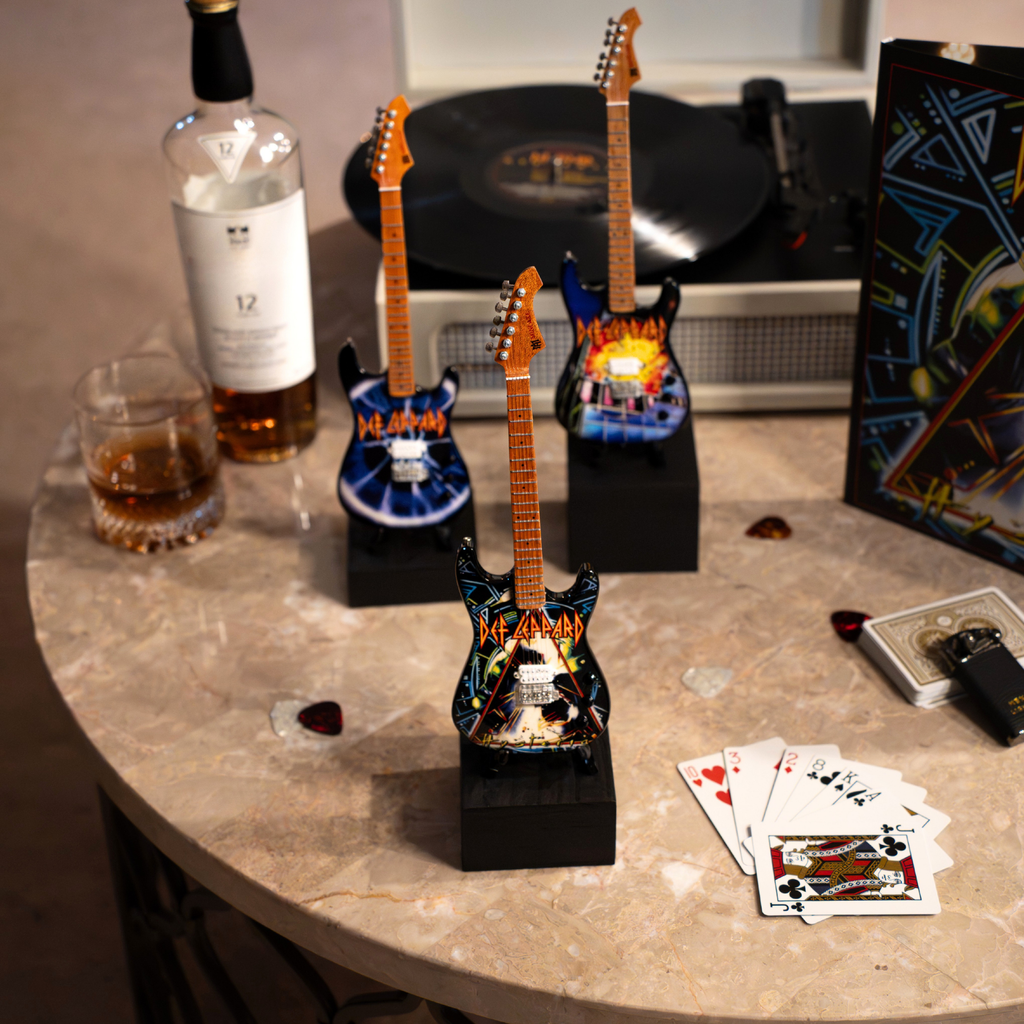 Def Leppard’s “Hysteria” Collectible Miniature Guitar The Mini Axe