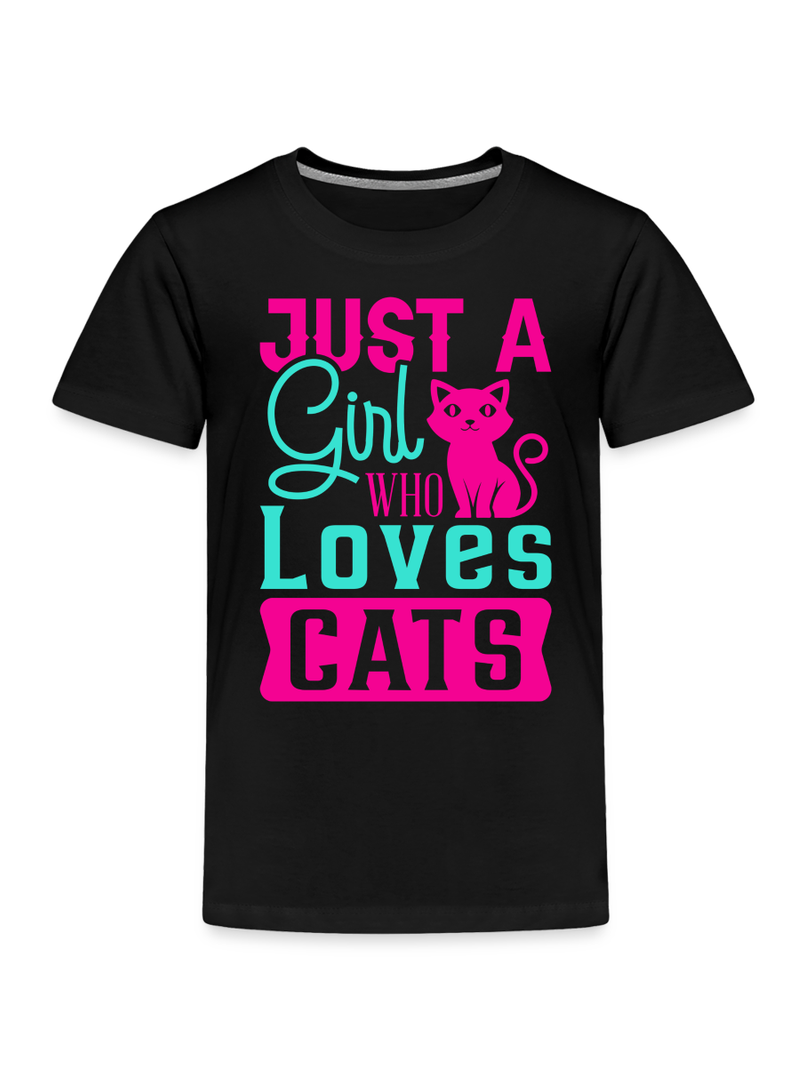 Toddler Girls Just A Girl Who Loves Cats Short Sleeve T-Shirt NicholesGifts