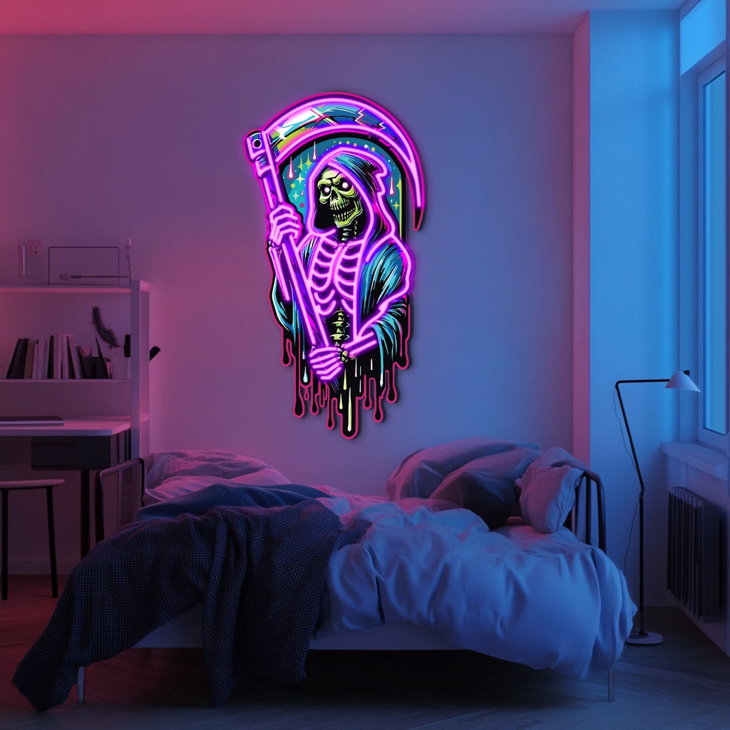 UV Printed Angel of Death Neon Wall Art- LV0004 Liviqon.co