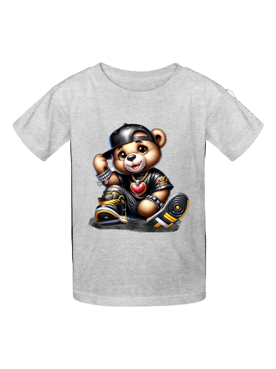 Boys Black Hat Teddy Bear Short Sleeve T-Shirt NicholesGifts
