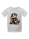 Boys Black Hat Teddy Bear Short Sleeve T-Shirt NicholesGifts