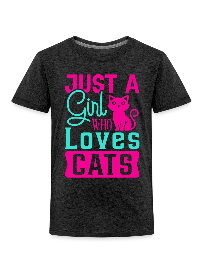 Toddler Girls Just A Girl Who Loves Cats Short Sleeve T-Shirt NicholesGifts