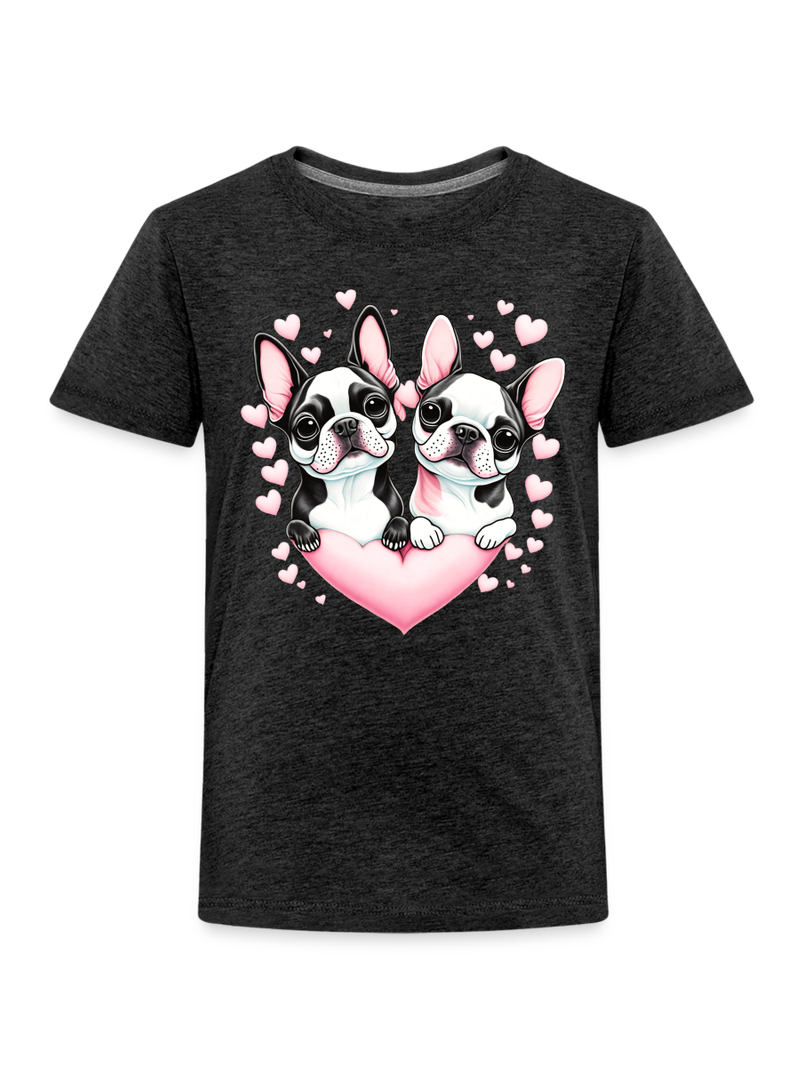 Toddler Girls Pugs and Hearts Short Sleeve T-Shirt NicholesGifts