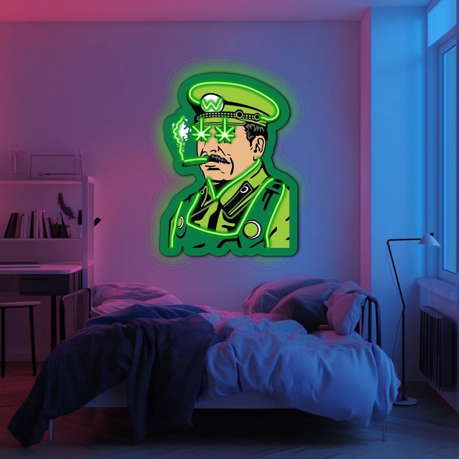 UV Printed Sheriff Cannabis Neon Wall Art- LV0051 Liviqon.co
