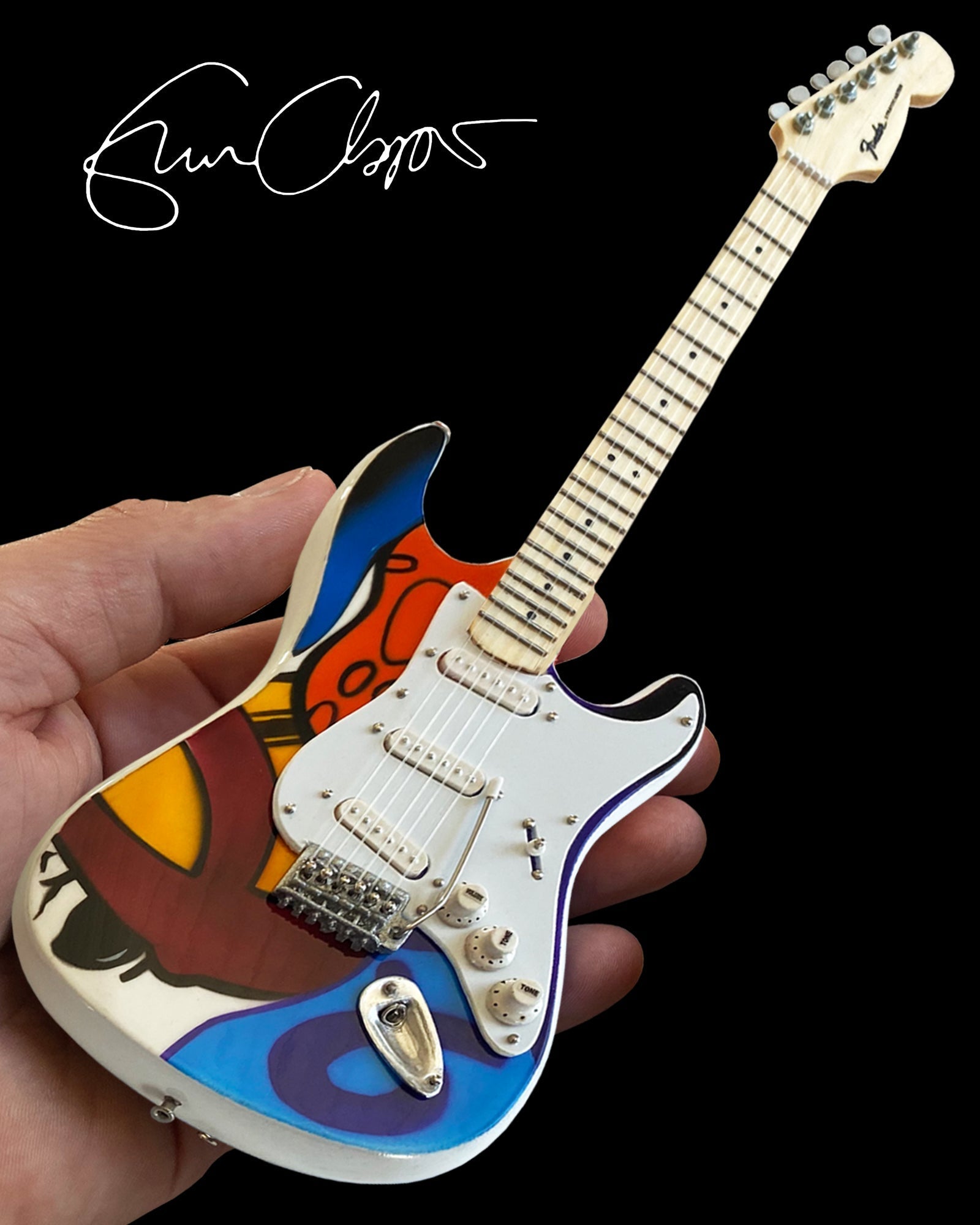 Eric Clapton CRASH 2 Tribute Mini Guitar Replica - Officially Licensed Fender® Collection AXE HEAVEN® STORE - Mini Guitar Replica Collectibles & Custom Record Awards
