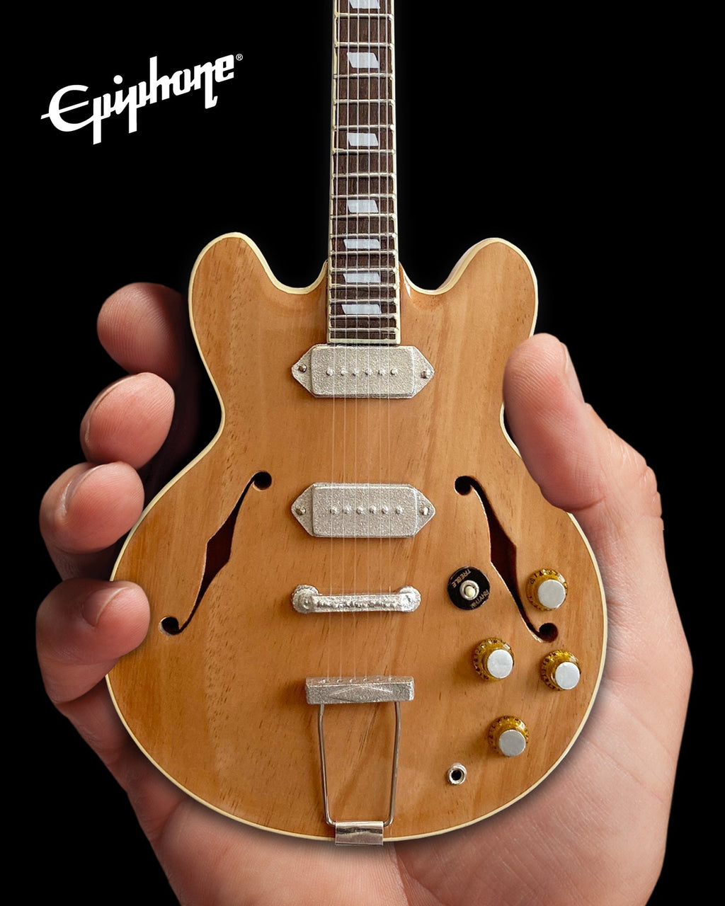 Epiphone 1965 Revolution Natural Casino 1:4 Scale Miniature Guitar Model AXE HEAVEN® STORE - Mini Guitar Replica Collectibles & Custom Record Awards