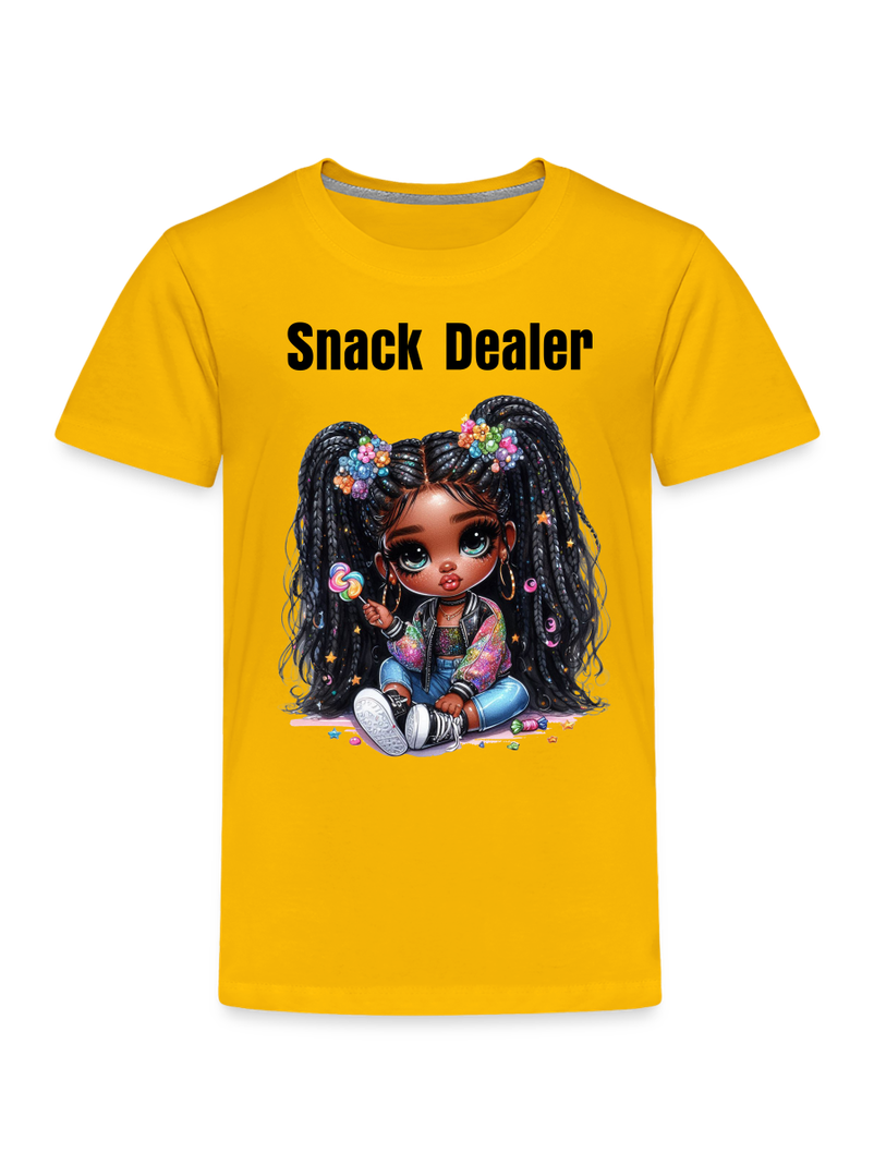 African American Toddler Girls Snack Dealer Short Sleeve T-Shirt NicholesGifts