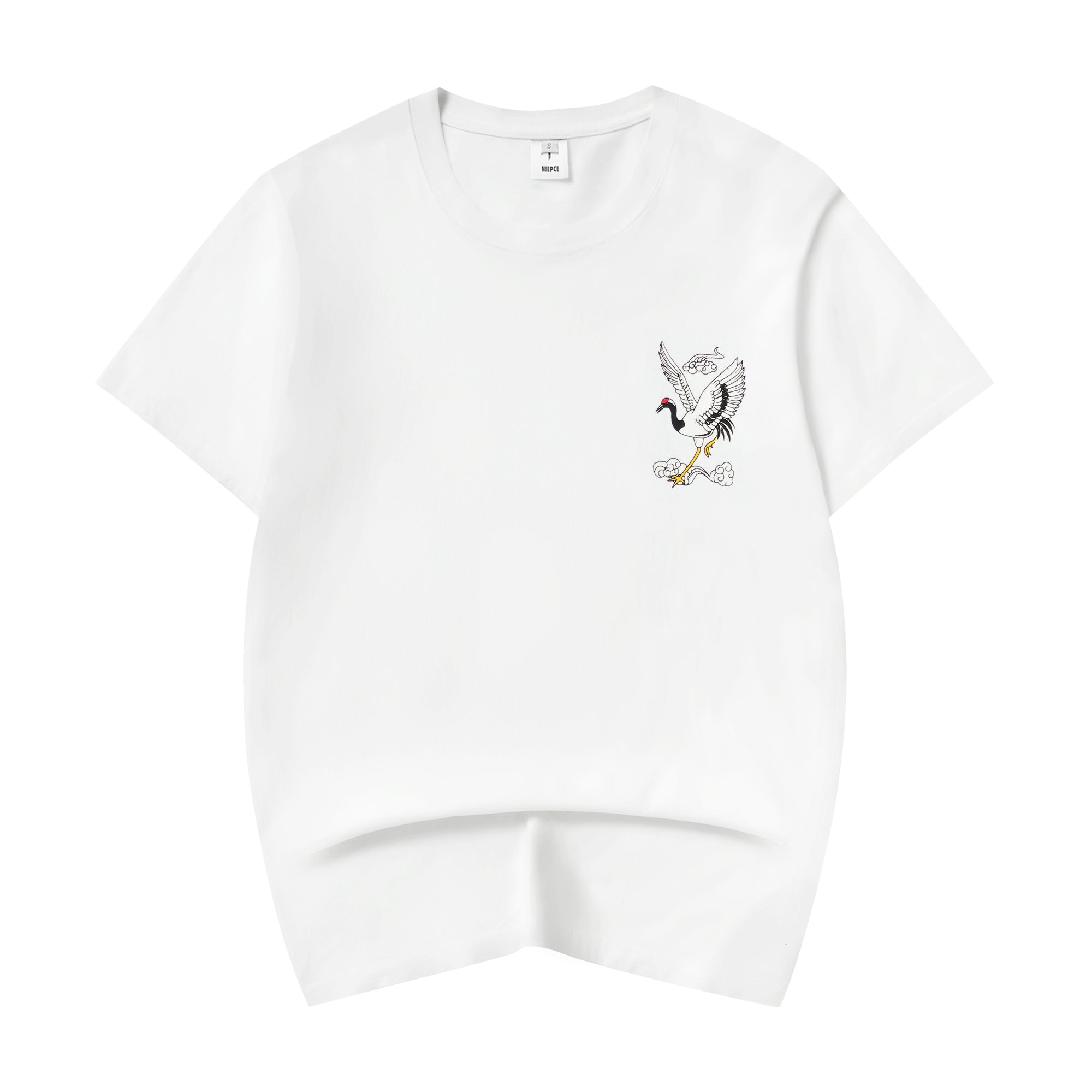 YeT028 Crane and Waves Tee Niepce