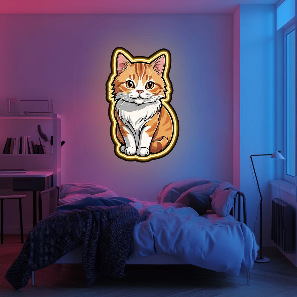 UV Printed Cat Neon Wall Art- LV0020 Liviqon.co